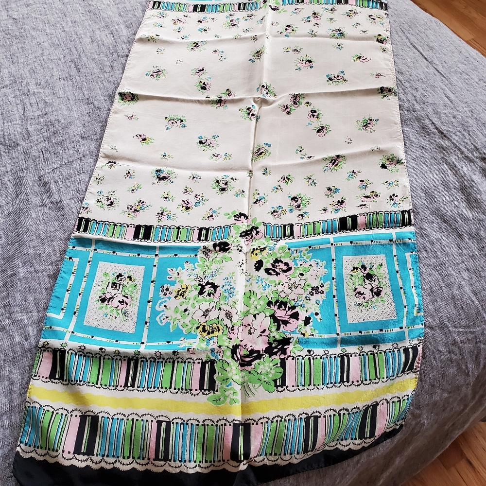 Vintage Floral Silk Scarf